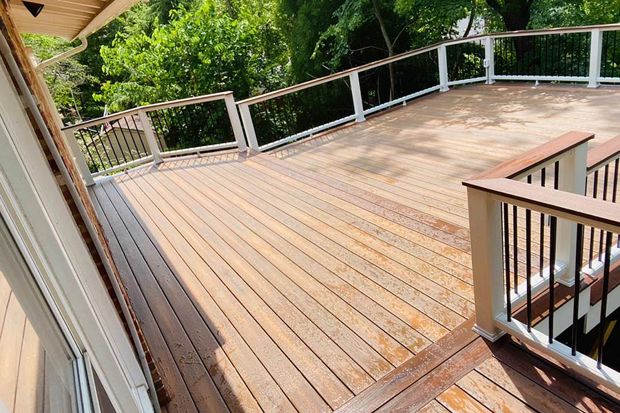 large wooden deck on house fairfax va
